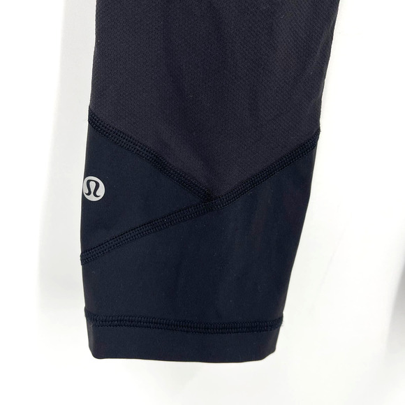 Lululemon Pace Rival Crop Leggings Black Full On Luxtreme 22" Size 2 - Picture 5 of 7
